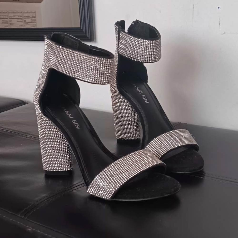 Women's Silver Heeled Sandals
